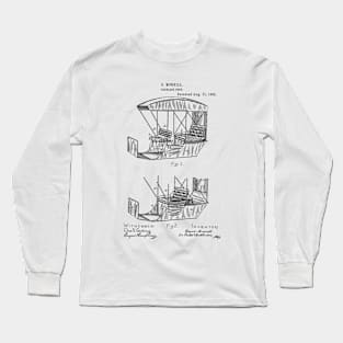 Car Carriage Body Vintage Patent Hand Drawing Long Sleeve T-Shirt